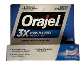 Orajel 3X Medicated Gel for all mouth sores, 0.42 oz, pack of 2
