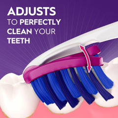 Gently polished bristles on Oral-B toothbrush removing stains