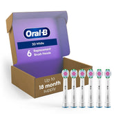Oral-B 3D White replacement heads 6-pack packaging and product shot