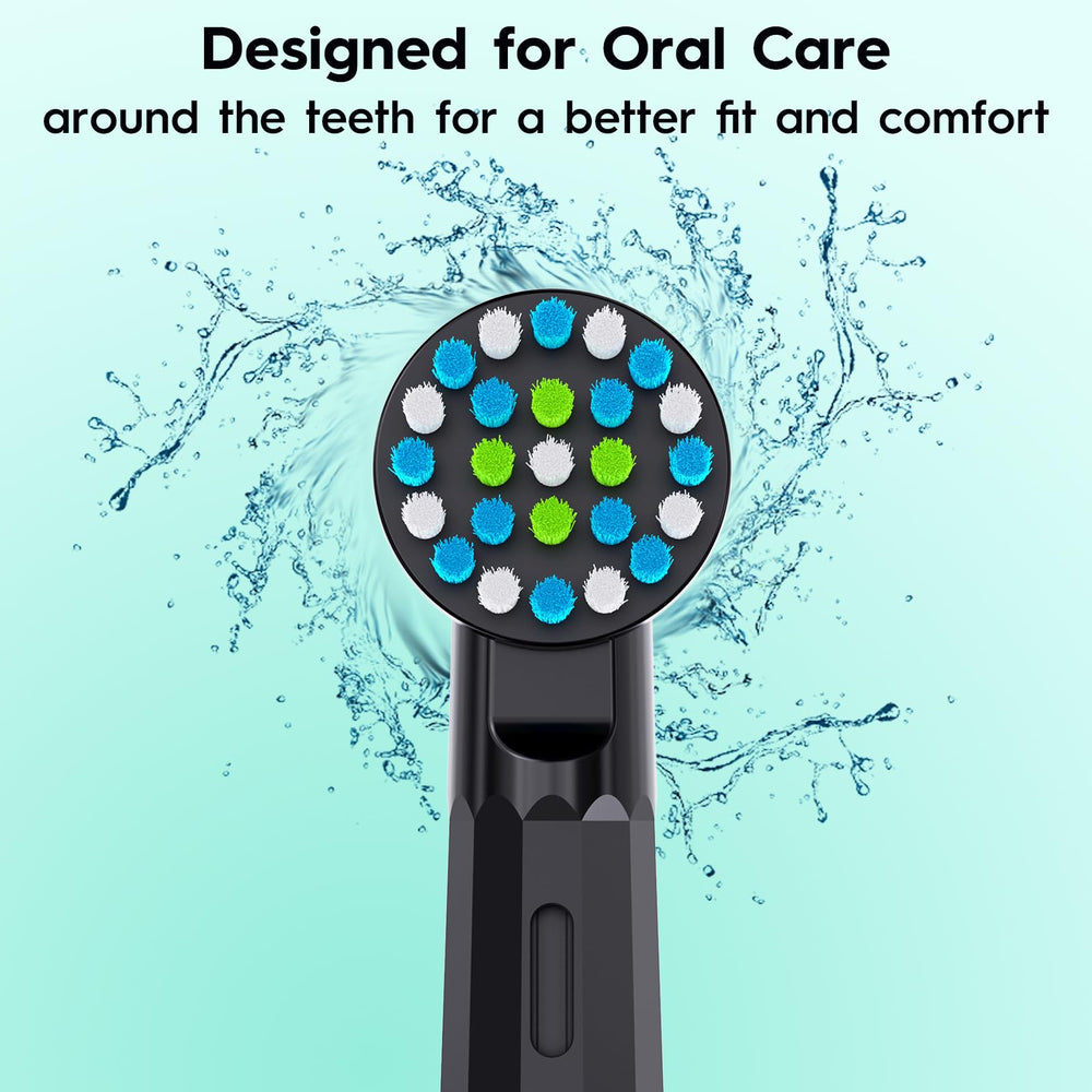 Close-up of brush head showing soft Dupont bristles