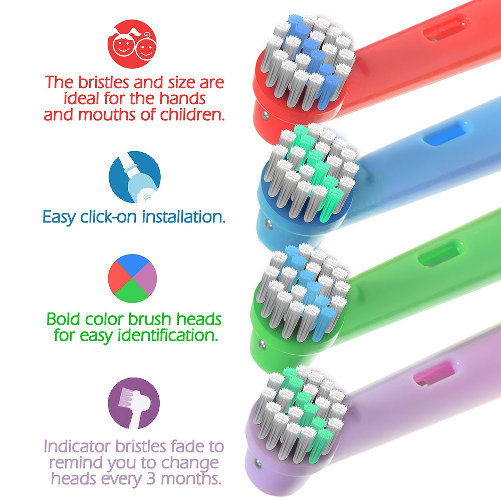 Kids brush heads compatible with Oral-B Action and Floss models
