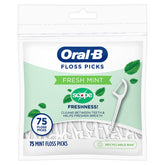 Six bags of Oral-B Burst of Scope Fresh Mint floss picks (75-count each) for a total of 450