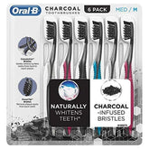 Front view of Oral-B Charcoal Infused CrossAction Toothbrush 6-Pack