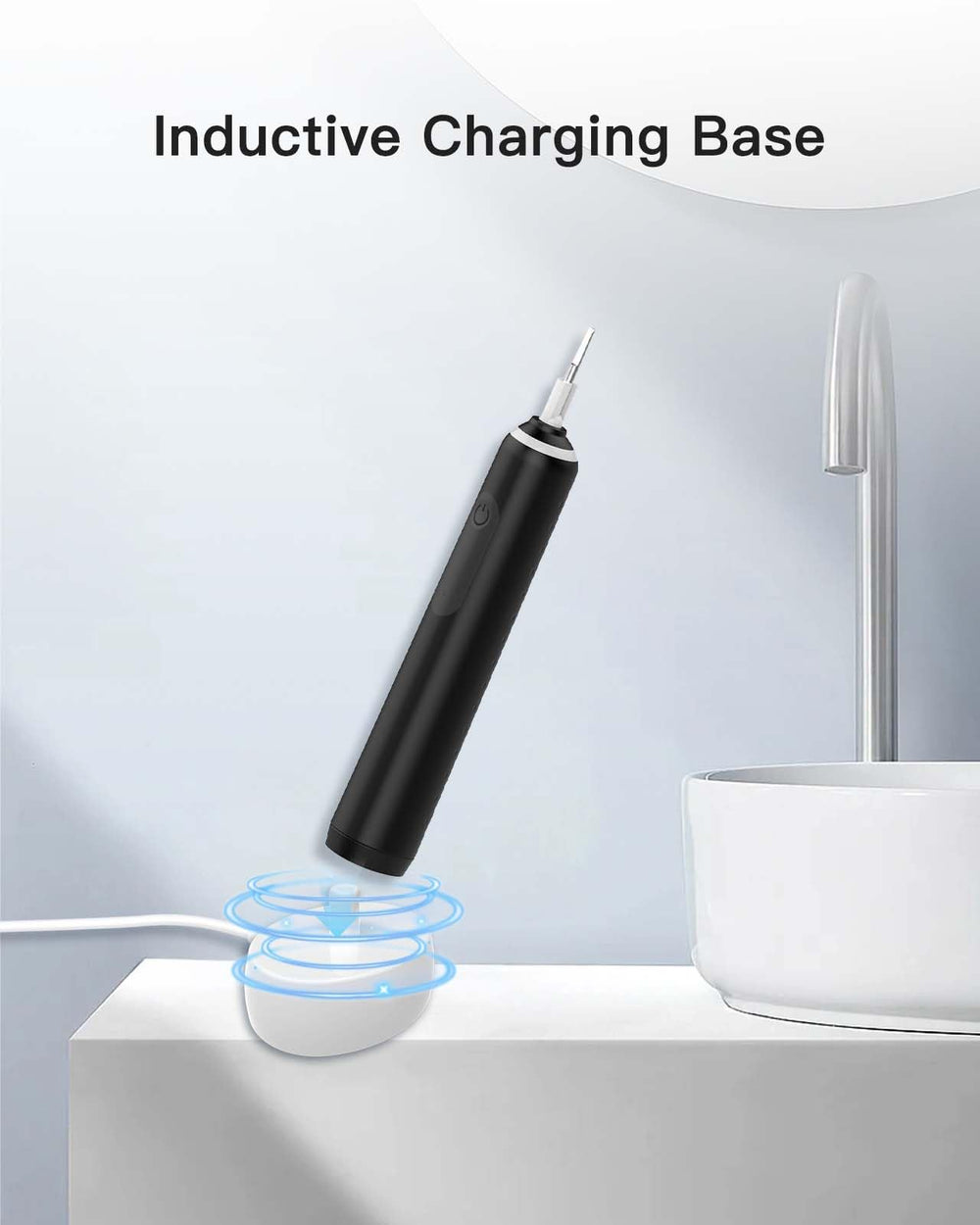 Compatible with multiple Oral-B models – waterproof white charger base