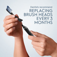 Oral-B Clic replacement heads showing X-filament four-edge bristles