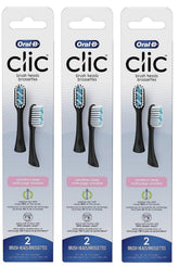Oral-B Clic Sensitive Clean replacement brush head in black, front view
