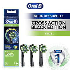 Oral-B Cross Action Black replacement brush head on white background