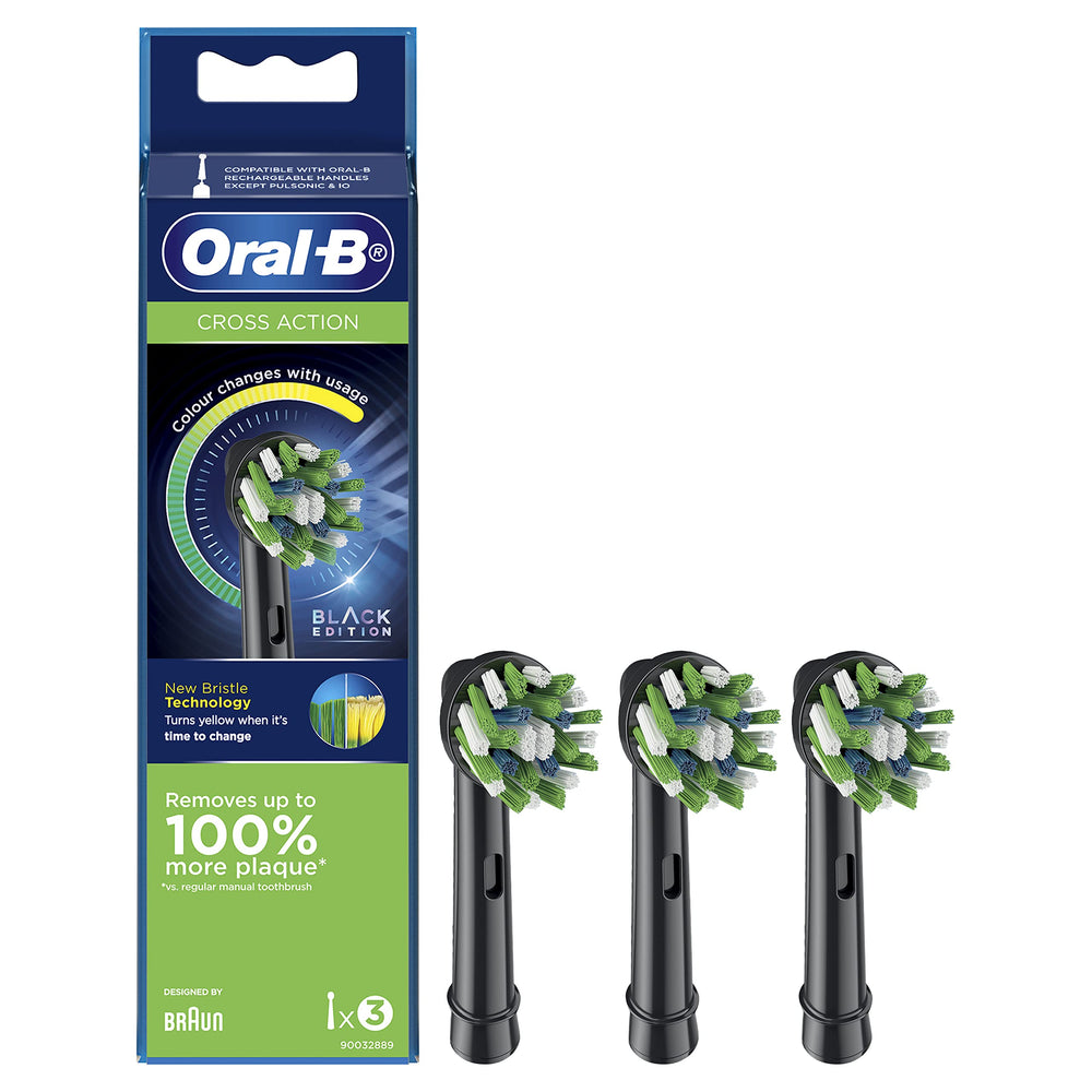 Bristles on Oral-B Cross Action Black head set at 16 degrees