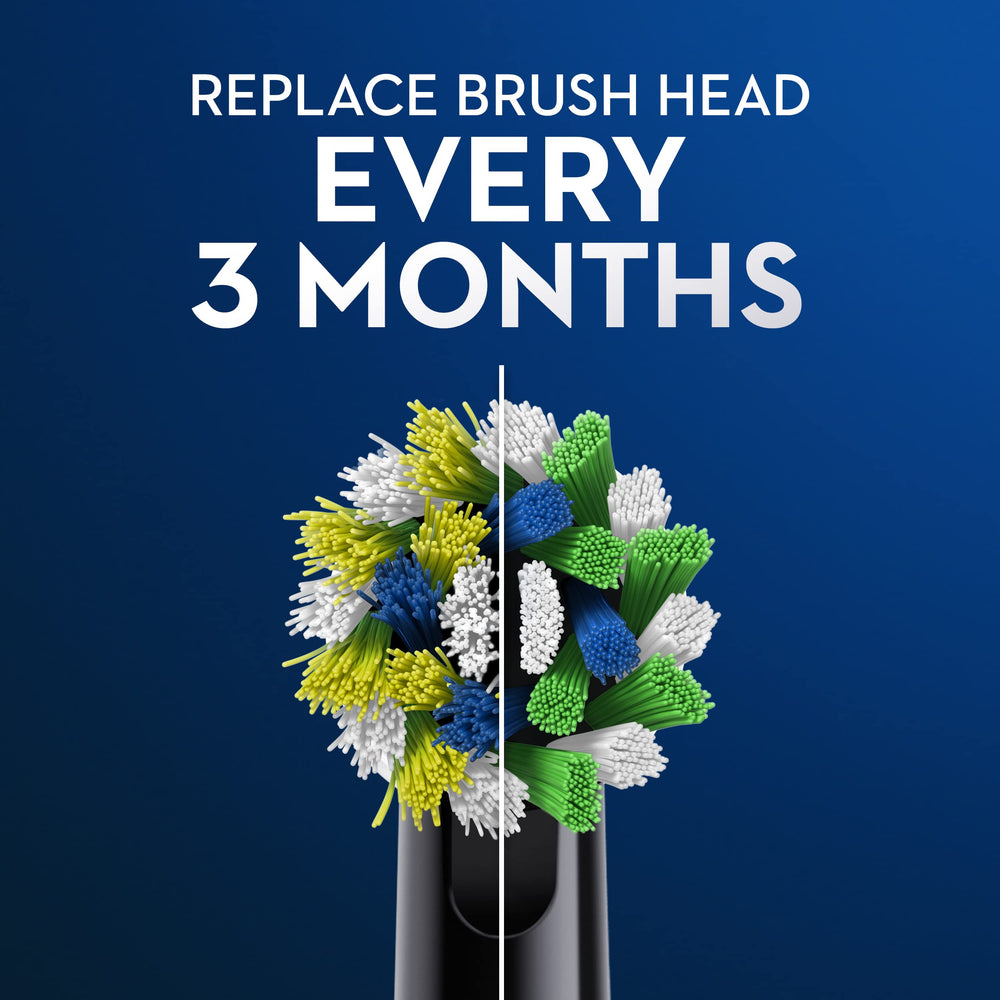 Back view showing bristle layout of Oral-B Cross Action Black head