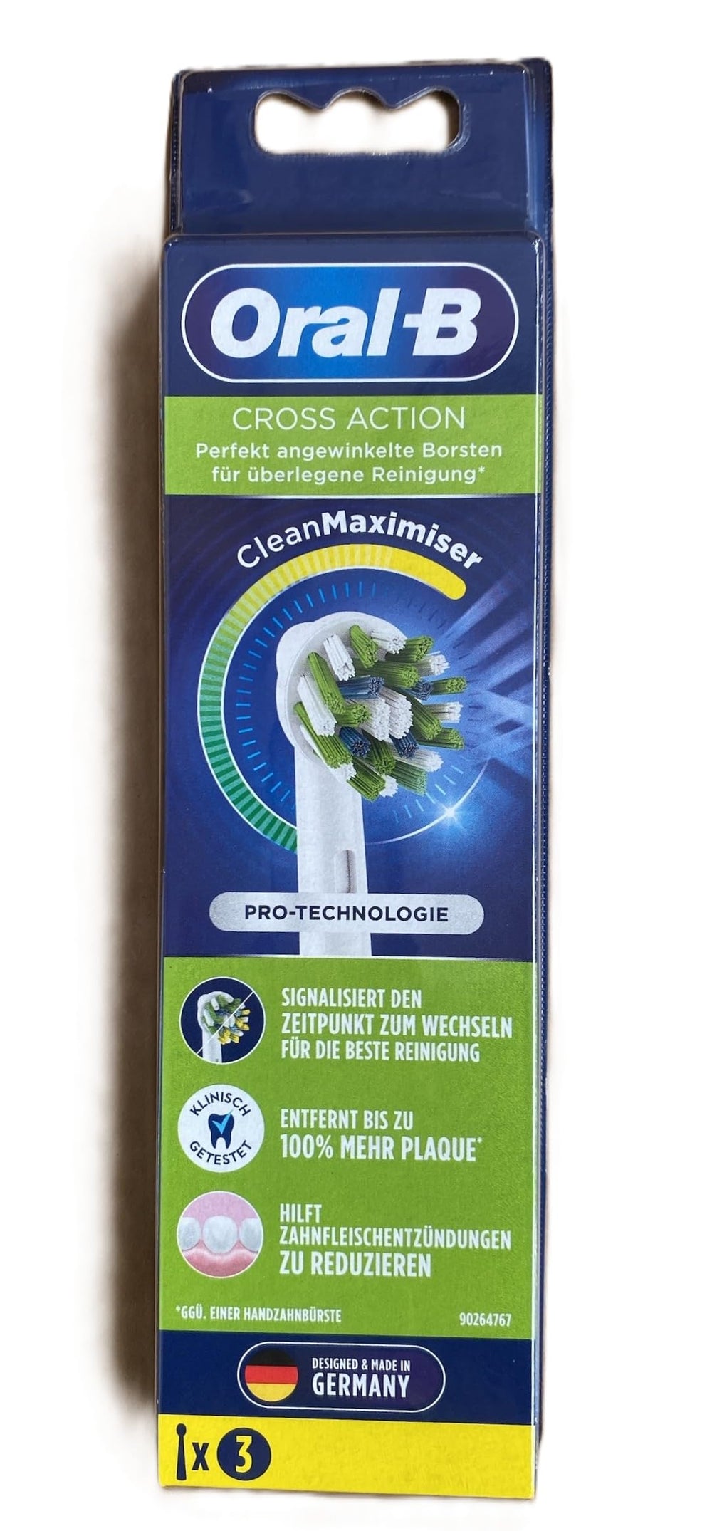 Oral-B Cross Action 3-pack replacement toothbrush heads in white