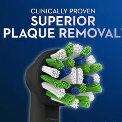 Packaging of four Oral-B Cross Action replacement heads