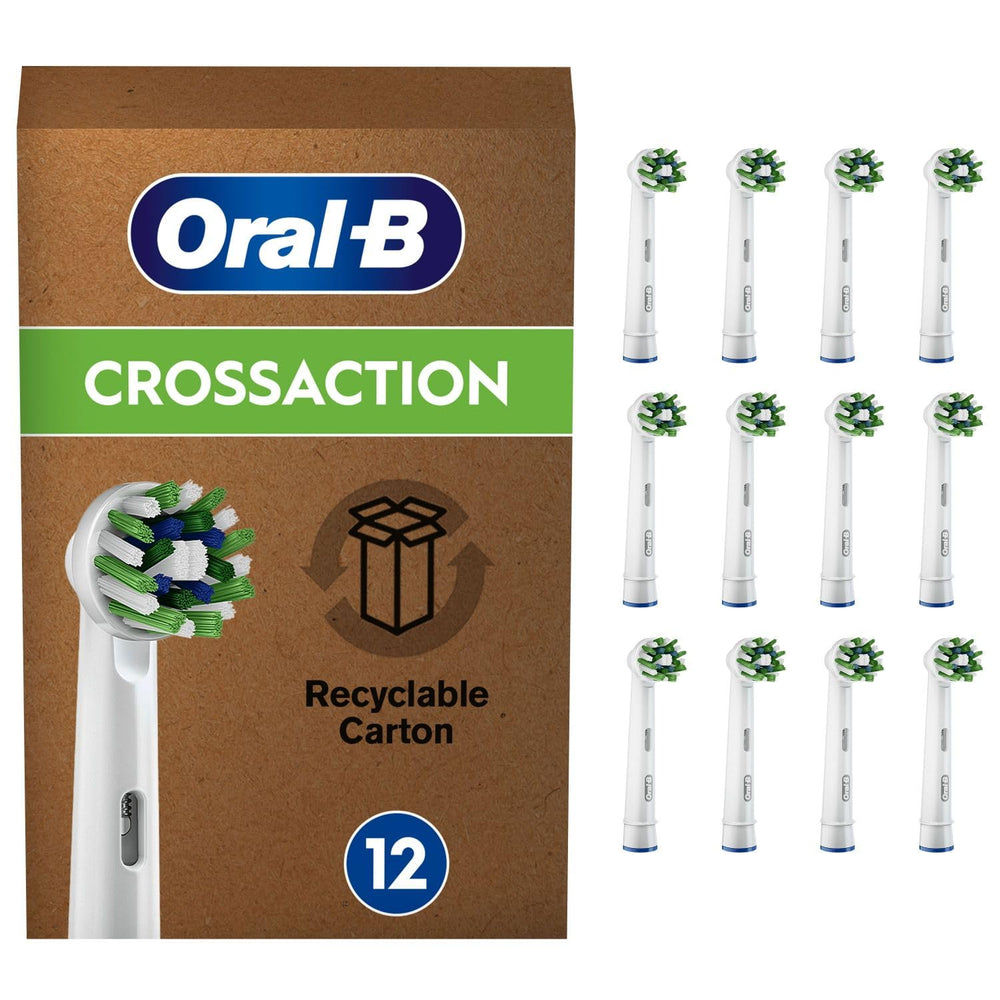 Oral-B CrossAction 12-pack toothbrush heads in retail packaging