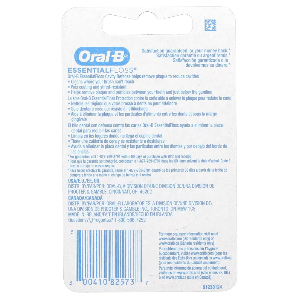 Pack of 5 Oral-B Essential Dental Floss Waxed with wax coating