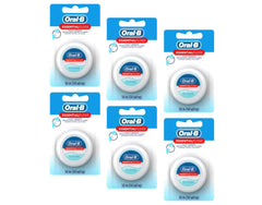 Package of Oral-B Essential Floss 55 Yards Waxed (6 packs)