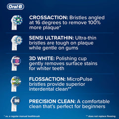 Interchangeable with all Oral-B handles (excluding Pulsonic/Sonic)