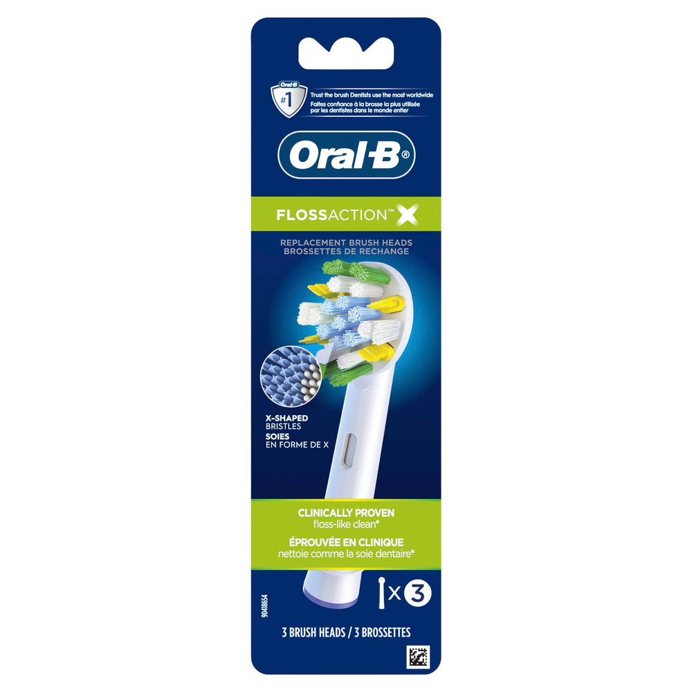 Oral-B FlossAction replacement toothbrush head close-up