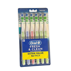 Oral-B Fresh & Clean Medium Toothbrushes 6-count