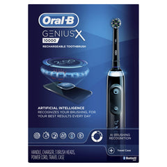 Oral-B GENIUS X 10000 black toothbrush with 3 replacement heads