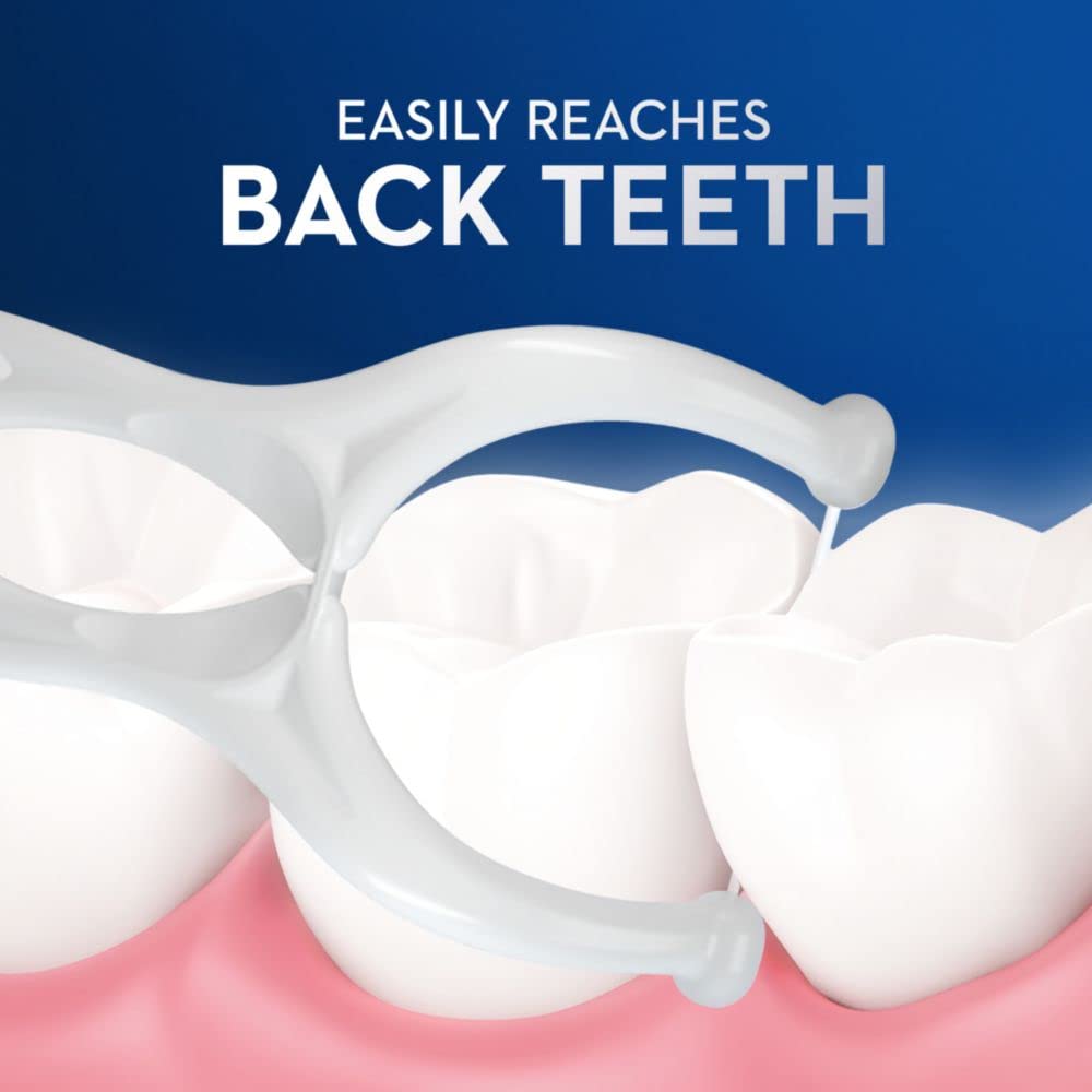 Floss picks glide easily in tight spaces vs leading floss