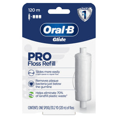 Front view of Oral-B Glide PRO Floss Refill 120m package