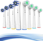 Eight-pack Oral-B replacement toothbrush heads with color-coded rings