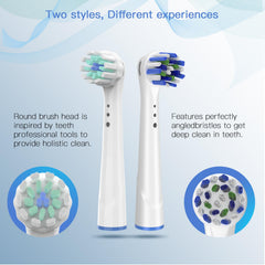 Packaging view of the 8-pack Oral-B replacement heads