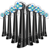 8-pack IO replacement heads for Oral-B iO series in black, compatible with IO 2-10 and Deep Clean