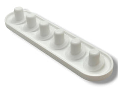 Handmade white 3D-printed Oral-B iO head holder holding 2-6 heads