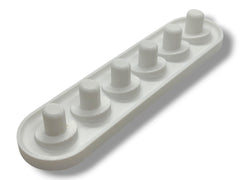 Close-up of the durable plastic material used in the 3D-printed holder