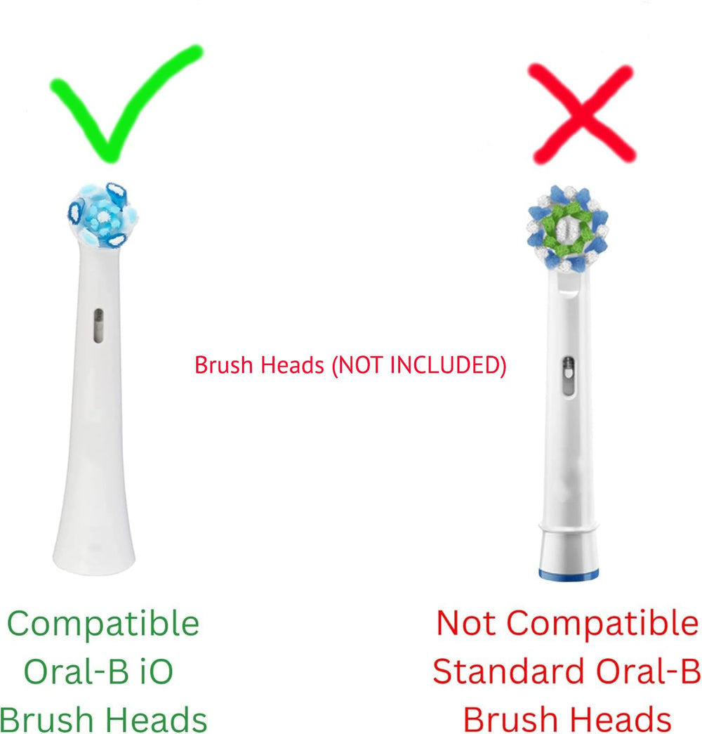 Space-saving Oral-B iO head holder on bathroom counter