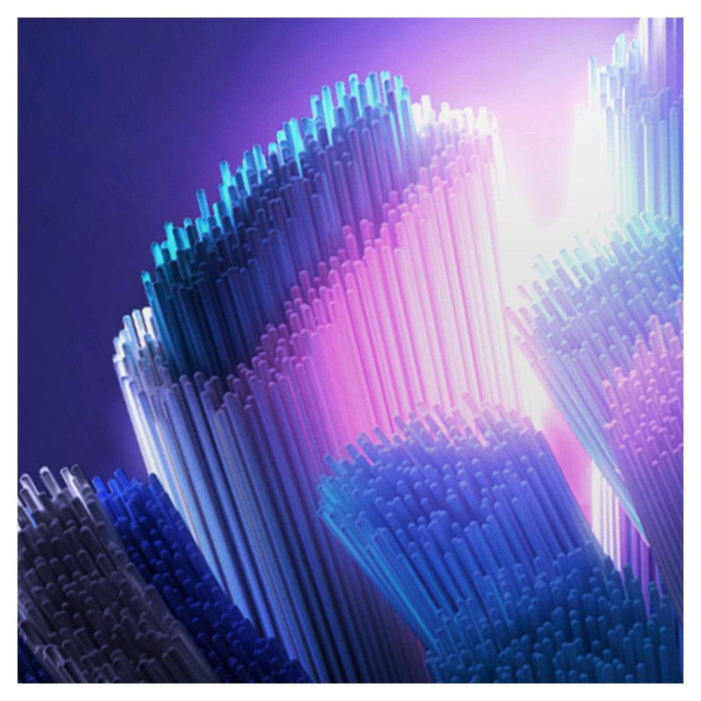 Twisted bristles of Oral-B iO head adapting to teeth