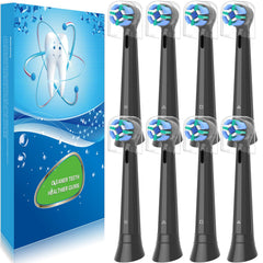 Eight-pack replacement Oral-B iO toothbrush heads with black covers