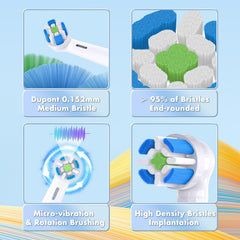 Twisted and angled bristles for deeper plaque removal