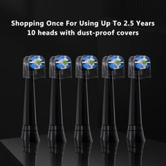 12-pack replacement toothbrush heads in Black, Medium