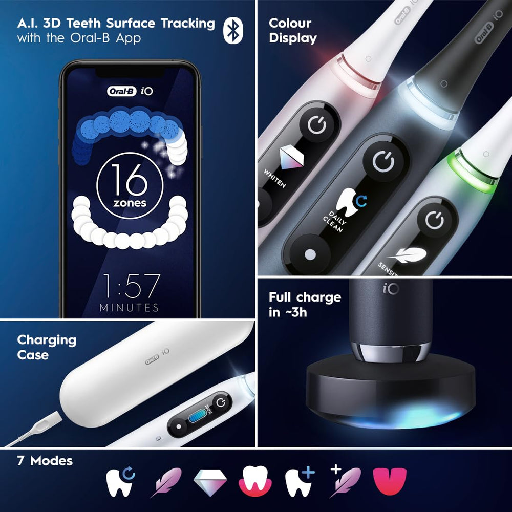 Color display showing cleaning settings on Oral-B iO Series 9