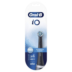 Oral-B iO Black Ultimate Clean Brush Heads – 4-pack (individually packaged for hygiene reasons)