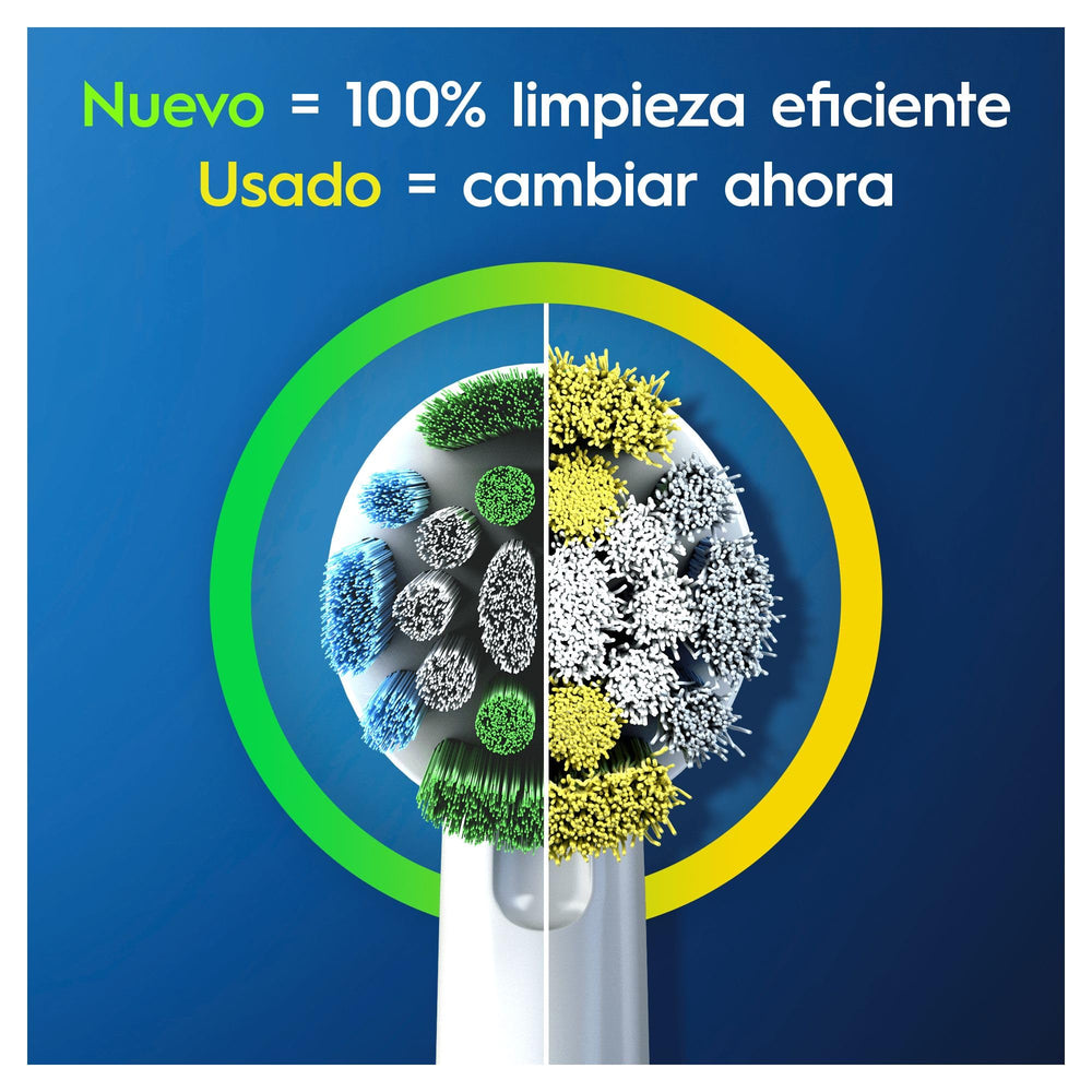 Compatible Oral-B handle with brush heads shown (not iO or Pulsonic models)