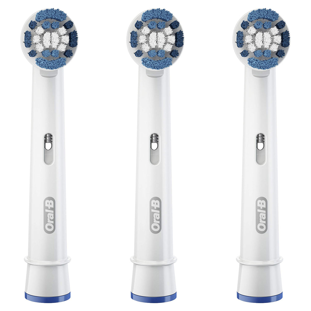 Three Oral-B Precision Clean replacement brush heads