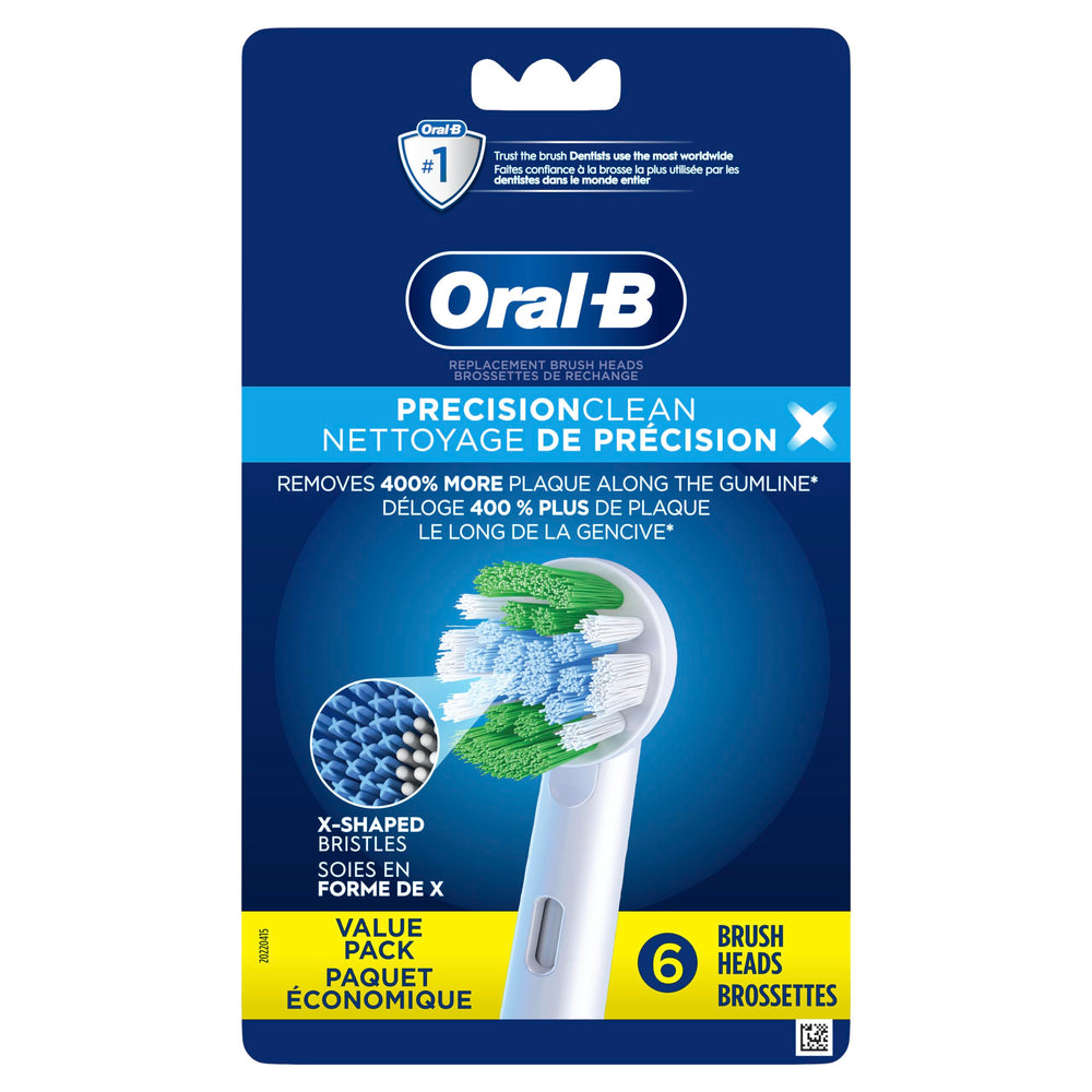 Six-pack of Oral-B Precision Clean replacement brush heads