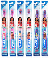 Oral-B Princess Toothbrush Pack of 6 for girls 3+ with varying Disney Princess characters