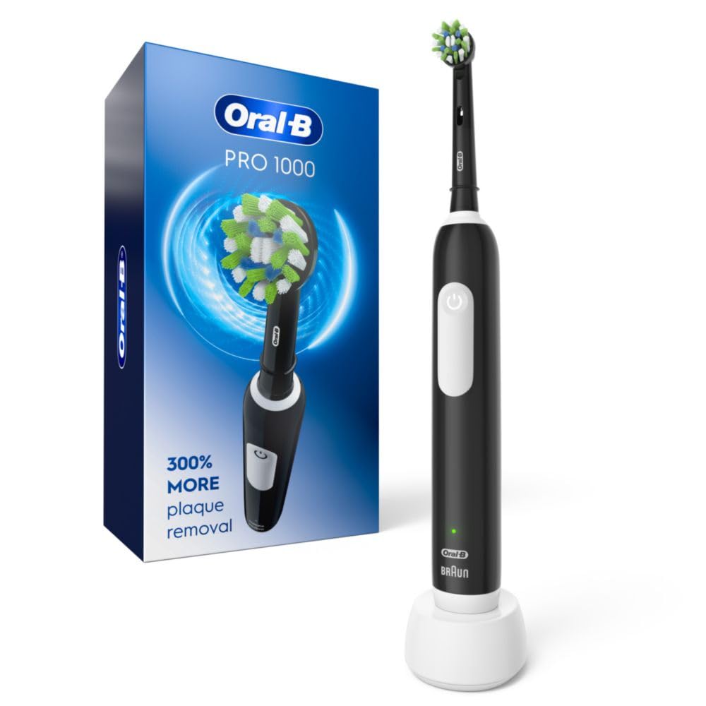Oral-B Pro 1000 Black handle with CrossAction brush head
