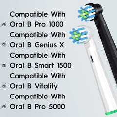 12-pack replacement brush heads for Oral-B compatible devices – black