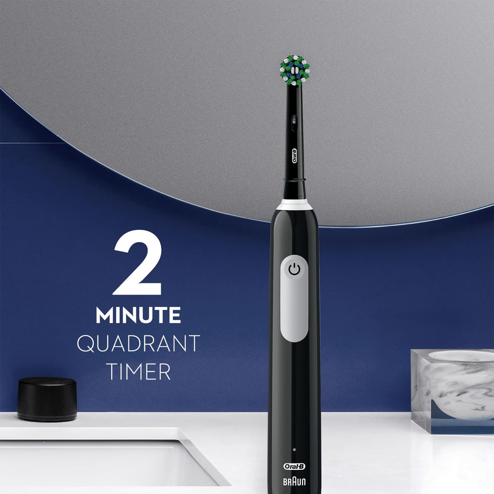 Oral-B Pro 1000 handle with timer and battery indicator.