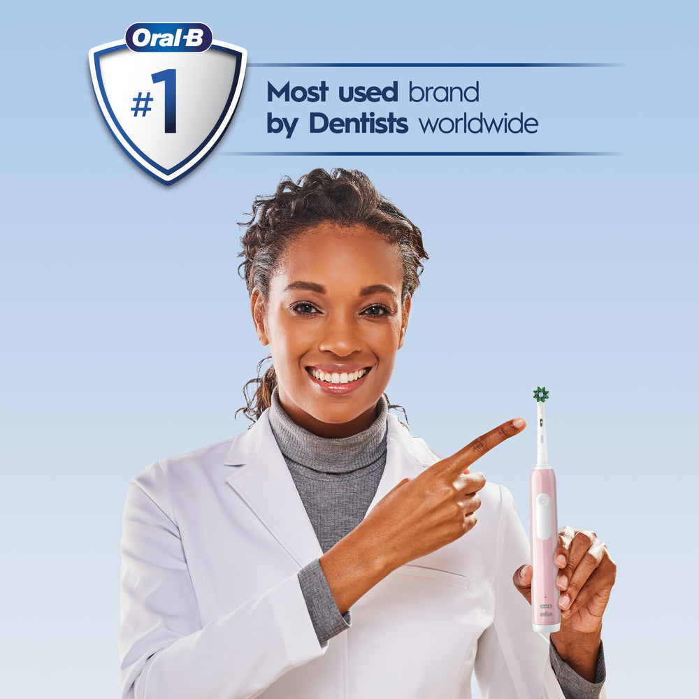 Gum protection and pressure sensor feature highlighted on the Oral-B Pro 1000 Pink