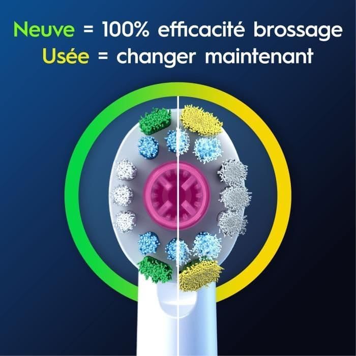 Bristle change indicator turning green to yellow on Oral-B head