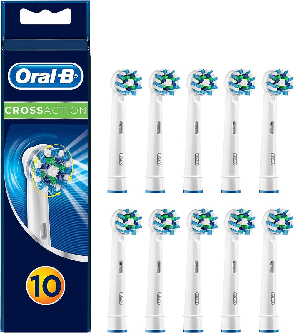 Oral-B Pro Cross Action toothbrush heads – 10-pack in post box packaging, compatible with most Oral-B rechargeable toothbrushes