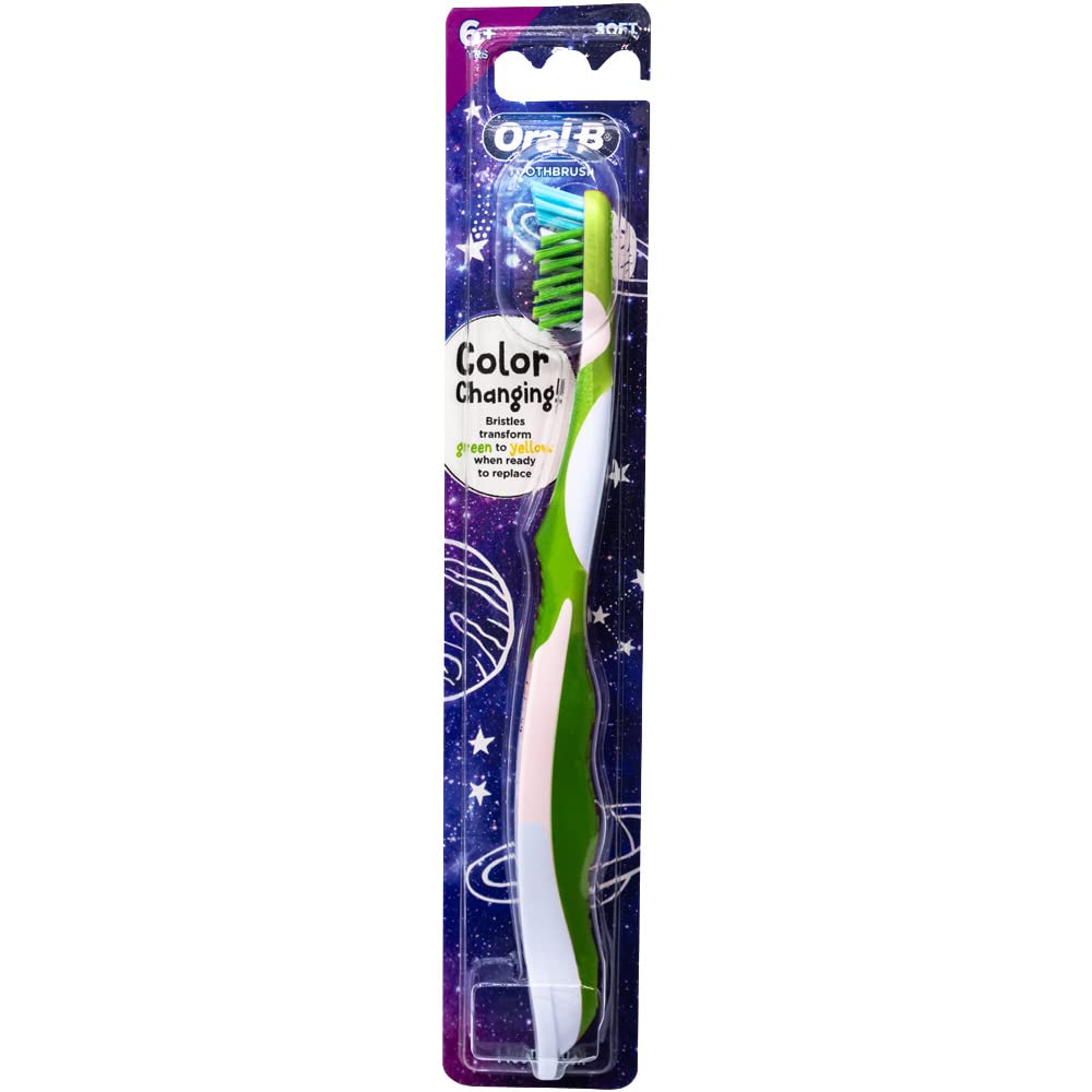 Close-up of soft CrossAction bristles on the Oral-B Galaxy toothbrush