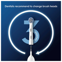 Oral-B Pro Sensitive Clean brush head installed on a rechargeable toothbrush