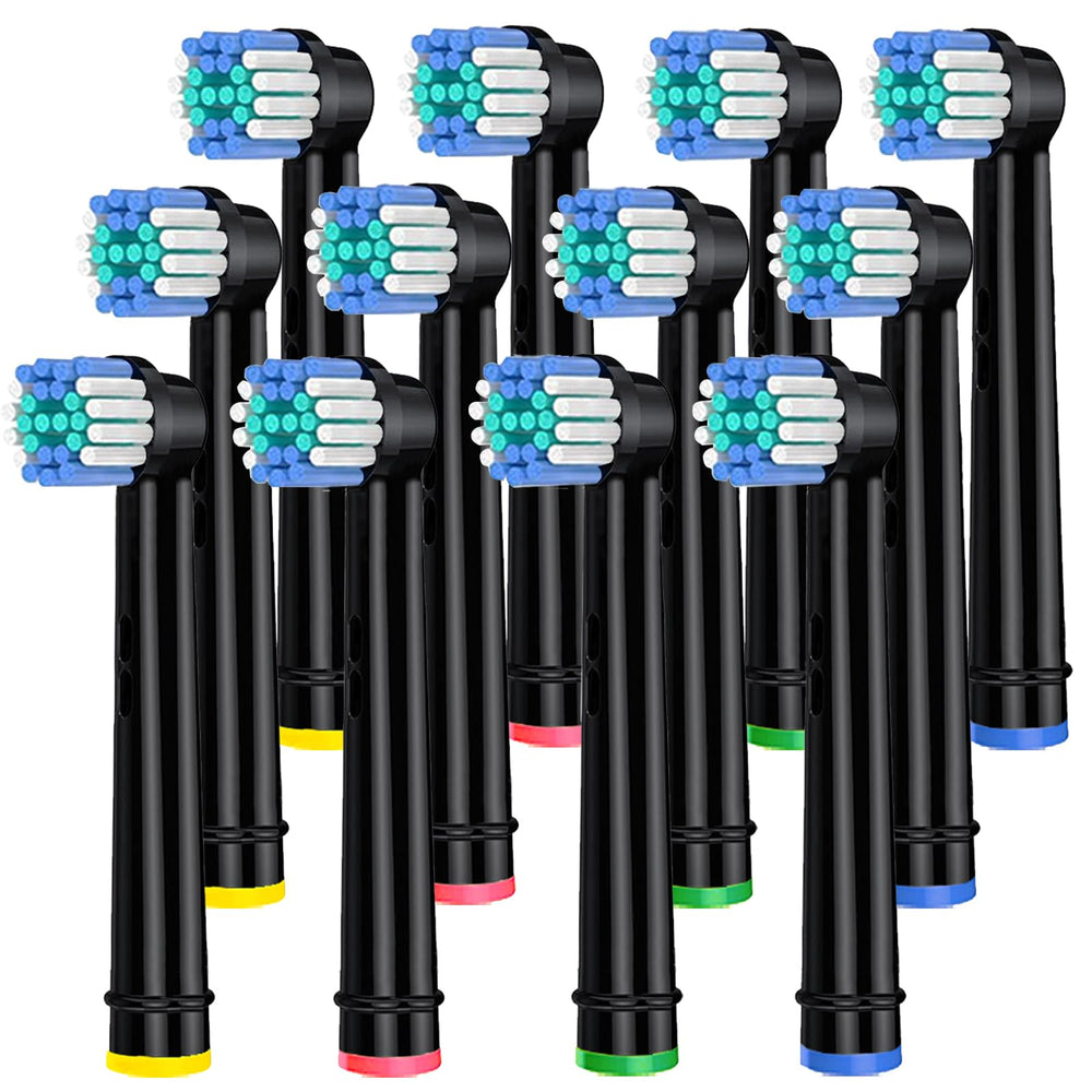 Oral-B soft replacement head 12-pack in black, front view