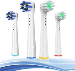 4 pack replacement toothbrush heads for Oral-B with color coded rings
